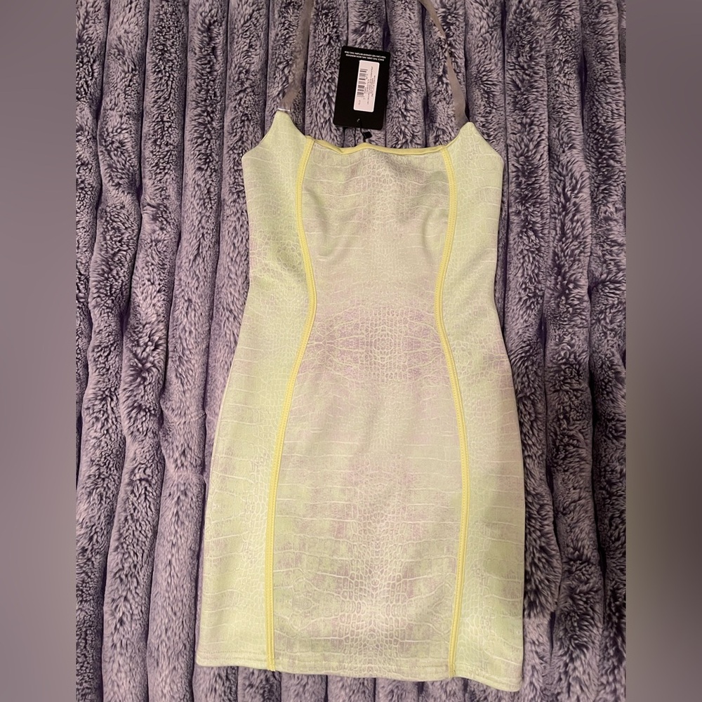 CLEAR HALTER NECK MINI DRESS